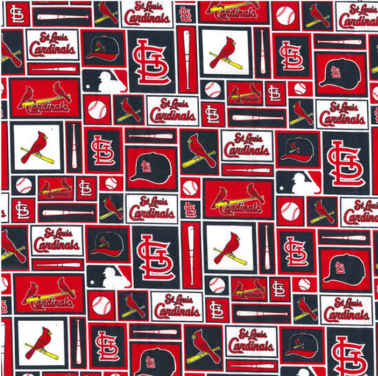 Licensed MLB St. Louis Cardinals Patch Cotton 6654B Fabric by the Yard